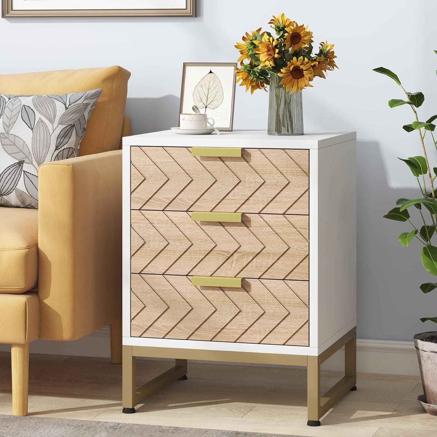 Avilia Portagioielli Con Specchio Da Tavolo 26 Cm – Organizer Elegante Con 9 Scomparti, Design Dorato Per Comodino E Camera Da Letto