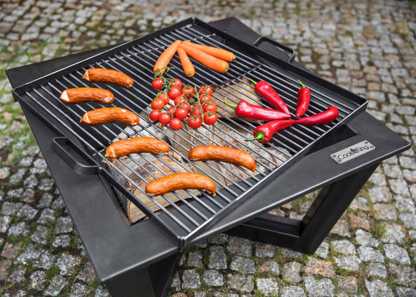 Griglia in acciaio grezzo per braciere, Griglia, bisteccheria, Barbecue, Cook King, 1