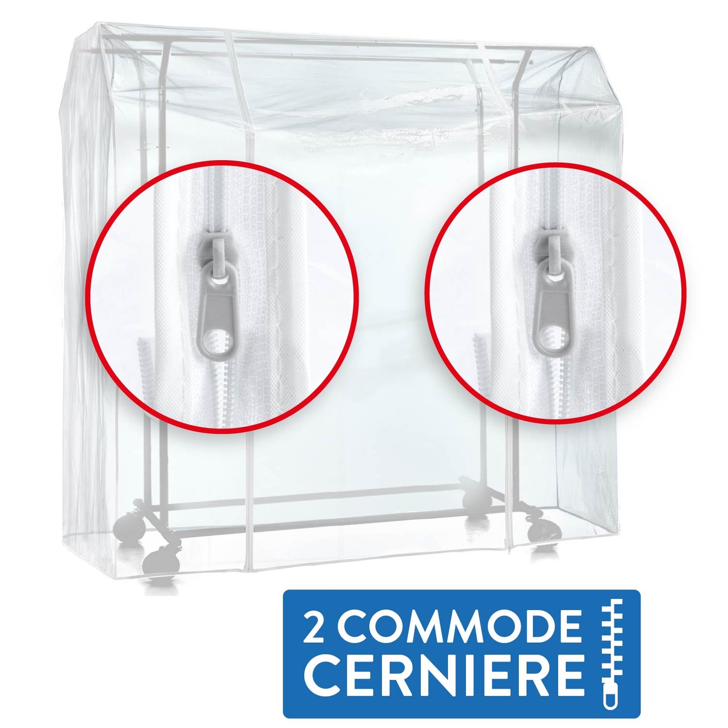 Copri stand appendiabiti, Grande 169×90×170cm, 2 cerniere, protezione da polvere, umidità, raggi UV, Trasparente, Tatkraft Safe, 1