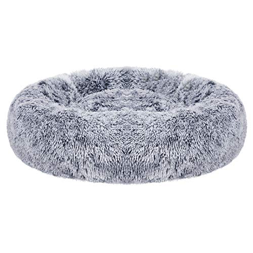 Letto per cani, Lettino per cani, Cuscino per Cani, Peluche Lungo, Diametro di 80 cm, Imbottitura Morbida, Feandrea, 2