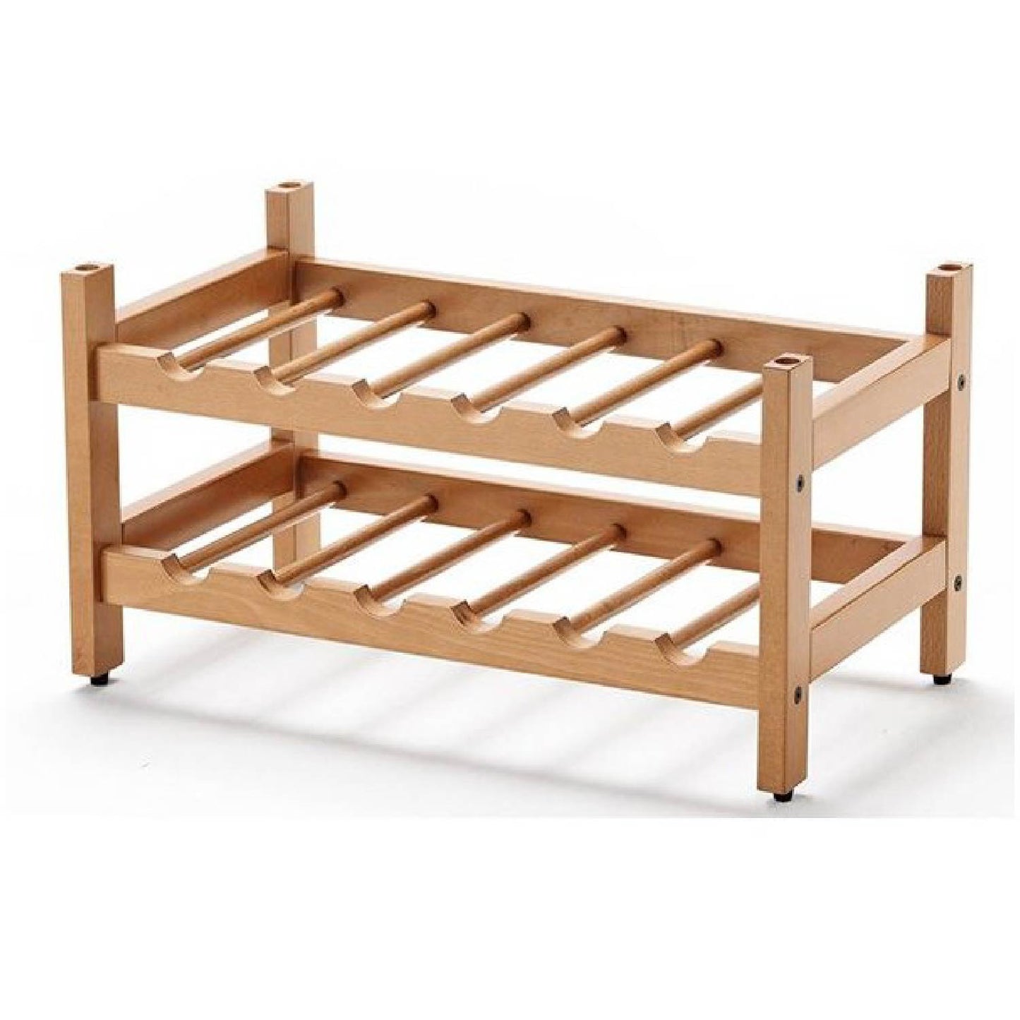 Porta bottiglie vino BIRELLONE, Portabottiglie, Porta bottiglie in legno, 12 spazi, impilabile da 1 a 6, ciliegia, ARIT, 4