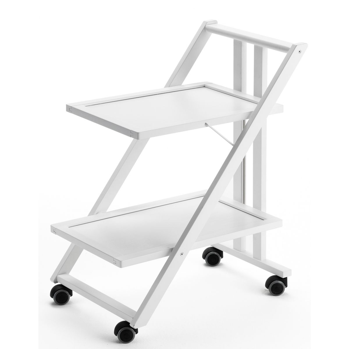 Carrello cucina SIMPATY, Carrello cucina salvaspazio, pieghevole, 2 ripiani, resistente ai graffi, bianco, ARIT, 5