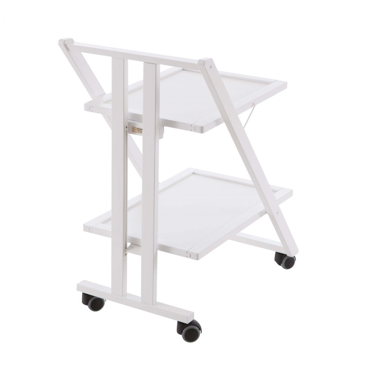 Carrello cucina SIMPATY, Carrello cucina salvaspazio, pieghevole, 2 ripiani, resistente ai graffi, bianco, ARIT, 3