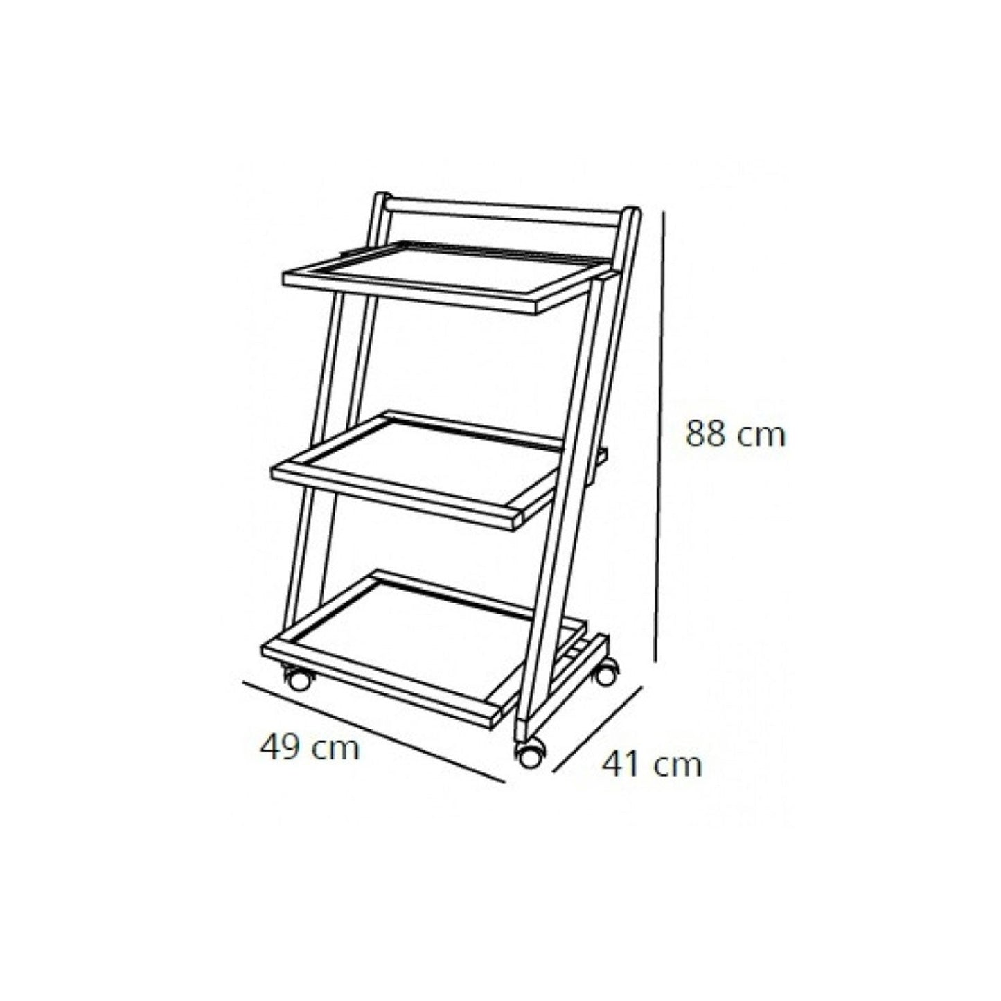carrello cucina ZORDAN, carrello cucina salvaspazio, 3 ripiani, resistente ai graffi, ciliegia-bianco, ARIT, 6