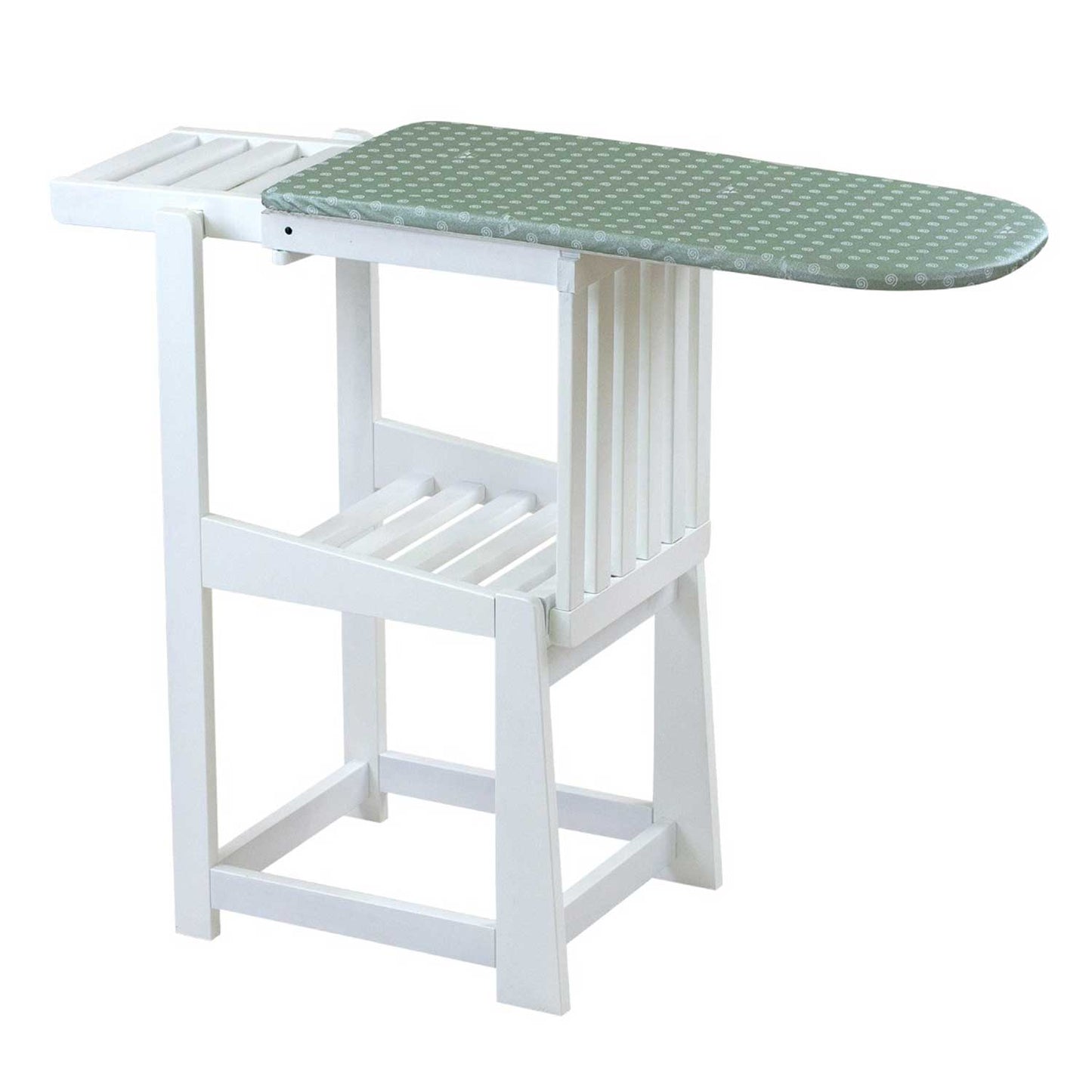 Asse da Stiro Sedia, 2 in 1, Salvaspazio, 81x35cm, Supporto per ferro da stiro, Cuscino, Legno, ARIT SINFONIA - Bianco, 5
