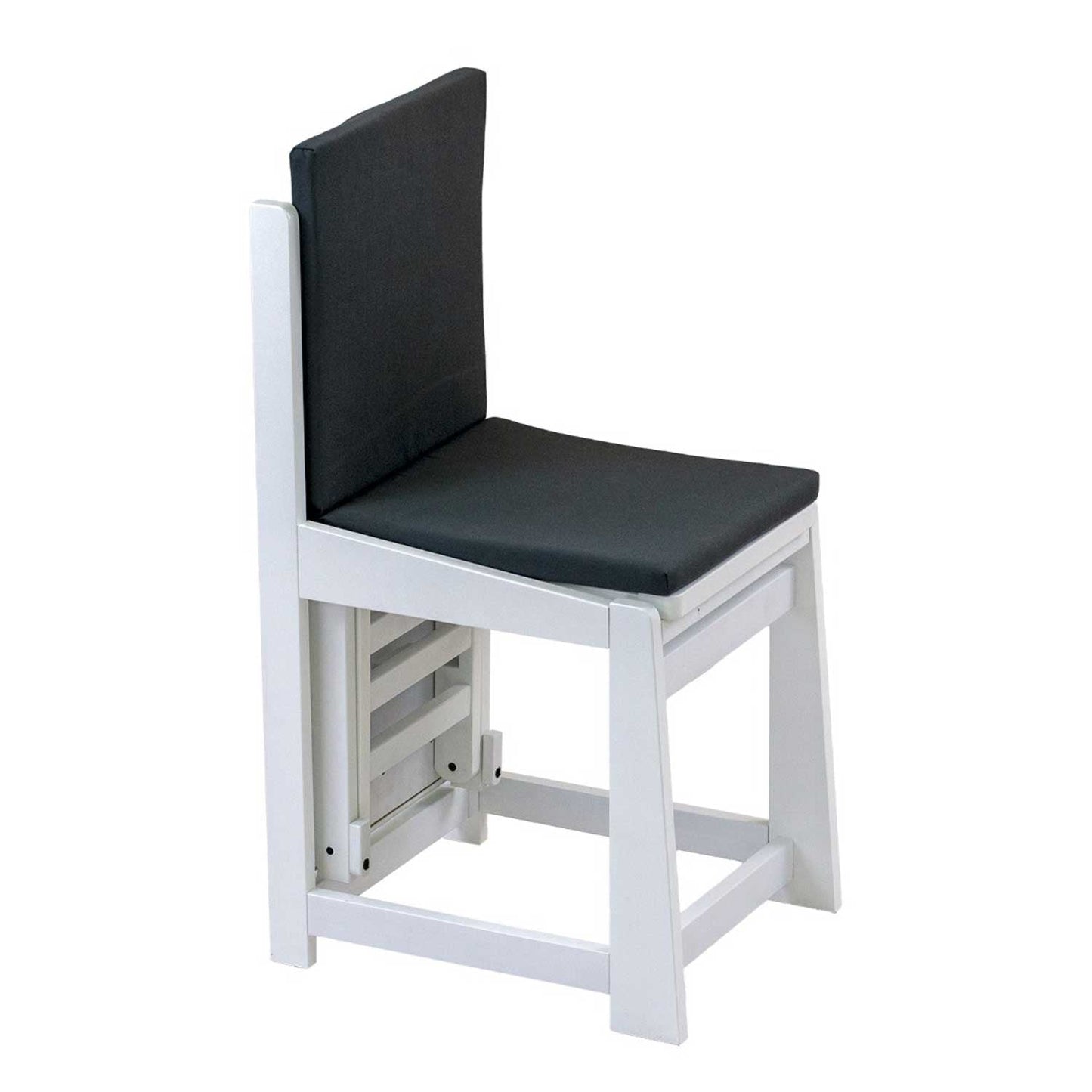 Asse da Stiro Sedia, 2 in 1, Salvaspazio, 81x35cm, Supporto per ferro da stiro, Cuscino, Legno, ARIT SINFONIA - Bianco, 4