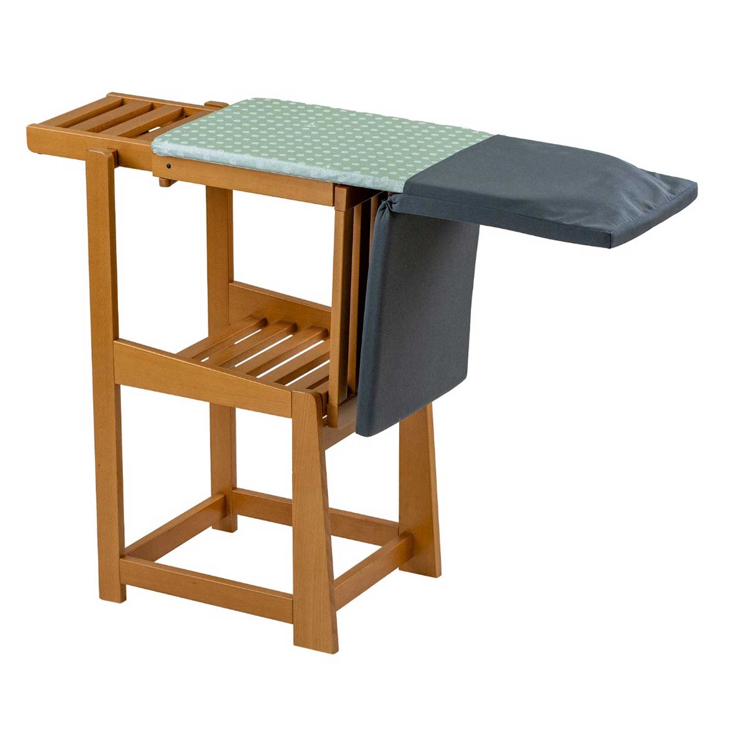 Asse da Stiro Sedia, 2 in 1, Salvaspazio, 81x35cm, Supporto per ferro da stiro, Cuscino, Legno, ARIT SINFONIA - Ciliegio, 5