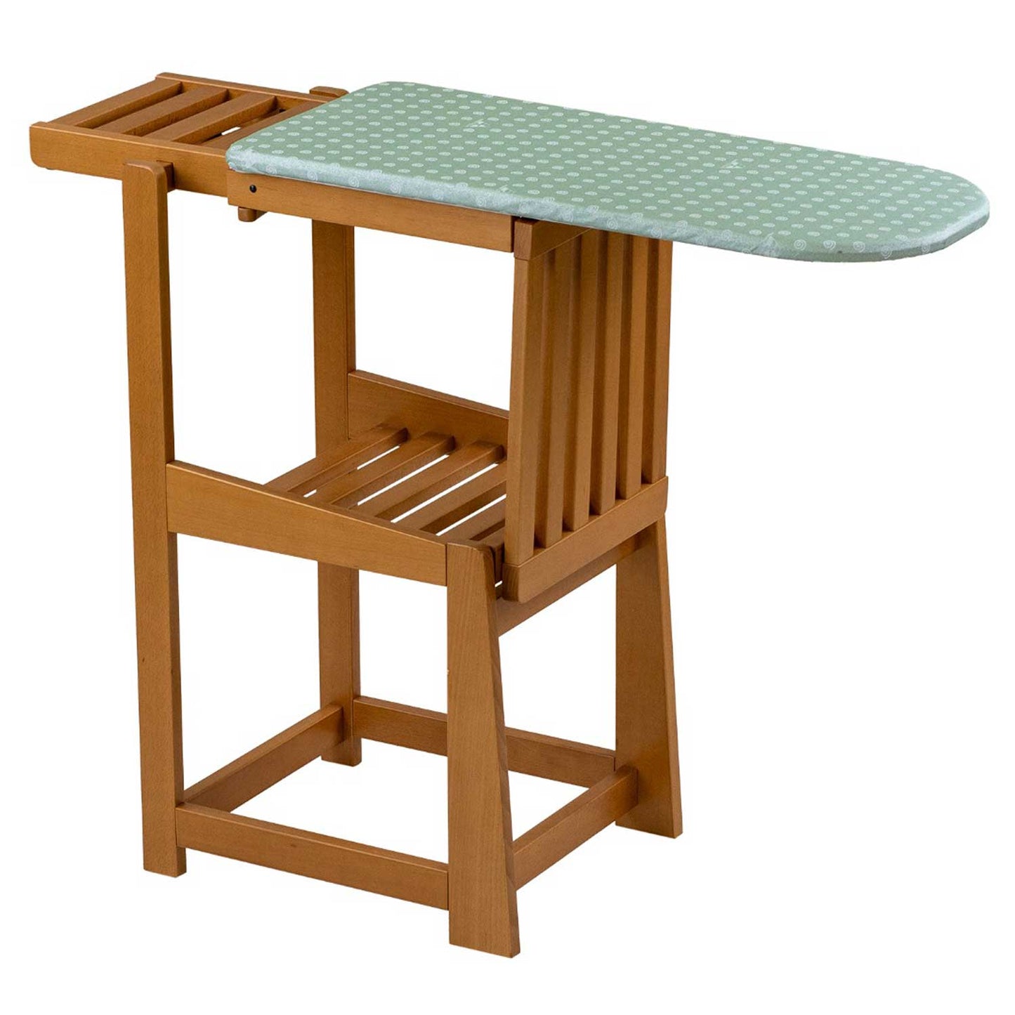 Asse da Stiro Sedia, 2 in 1, Salvaspazio, 81x35cm, Supporto per ferro da stiro, Cuscino, Legno, ARIT SINFONIA - Ciliegio, 6