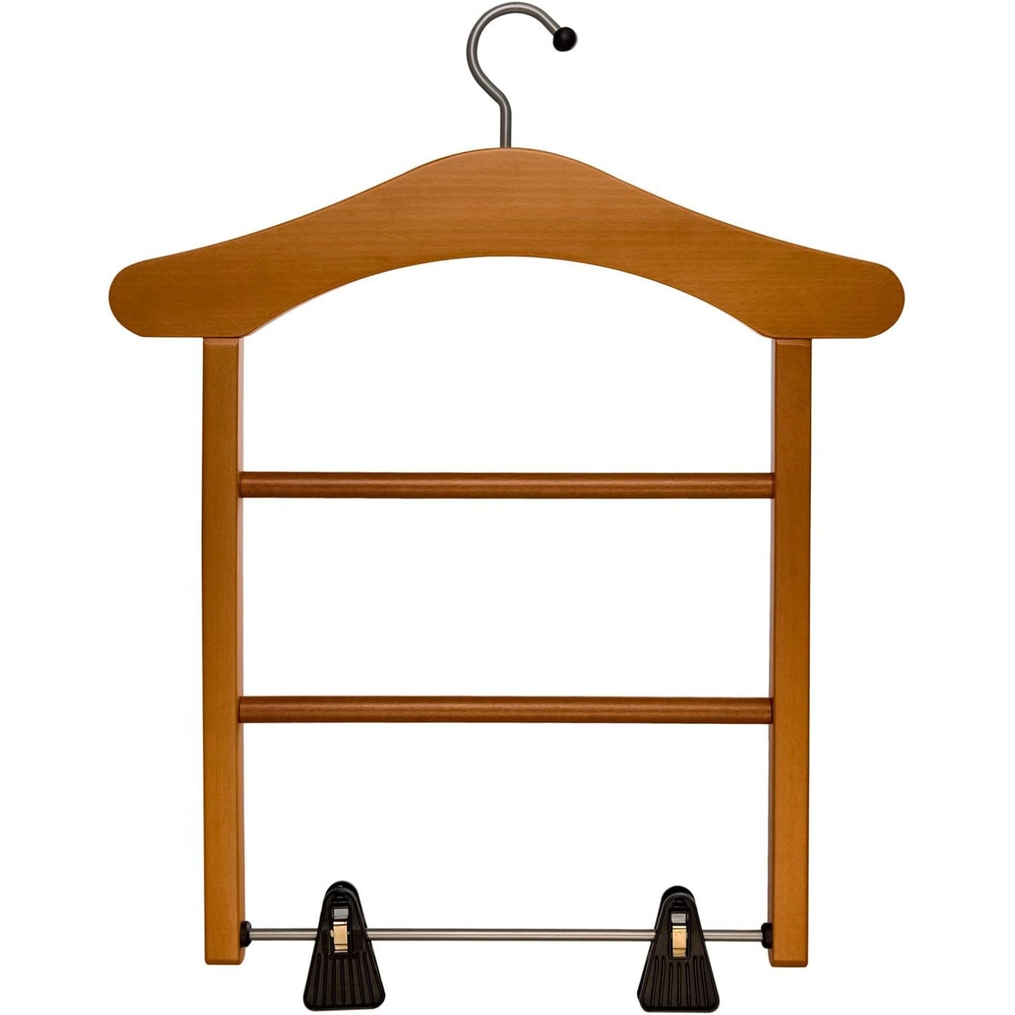 Grucce per abiti MILADY, Grucce salvaspazio, in legno, 2 supporti e clip per gonne, 100% originale fatto in Italia, ciliegia, ARIT, 1