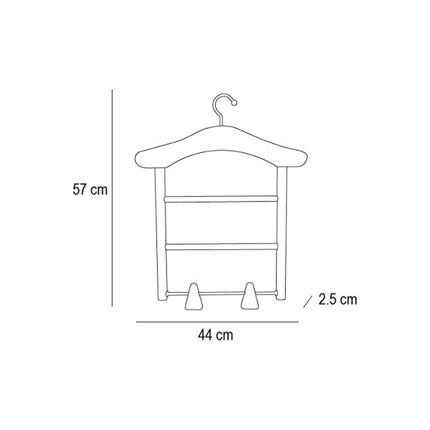 Grucce per abiti MILADY, Grucce salvaspazio, in legno, 2 supporti e clip per gonne, 100% originale fatto in Italia, ciliegia, ARIT, 5