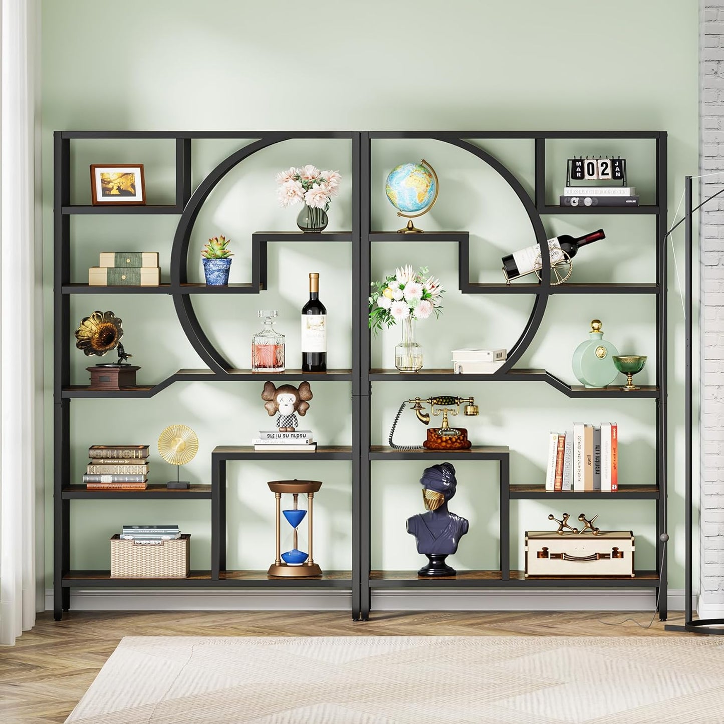 Libreria, Scaffale a Scala, Scaffale Portaoggetti, Libreria Etagere Industriale a 6 Livelli, Marrone Rustico, Tribesigns, 5