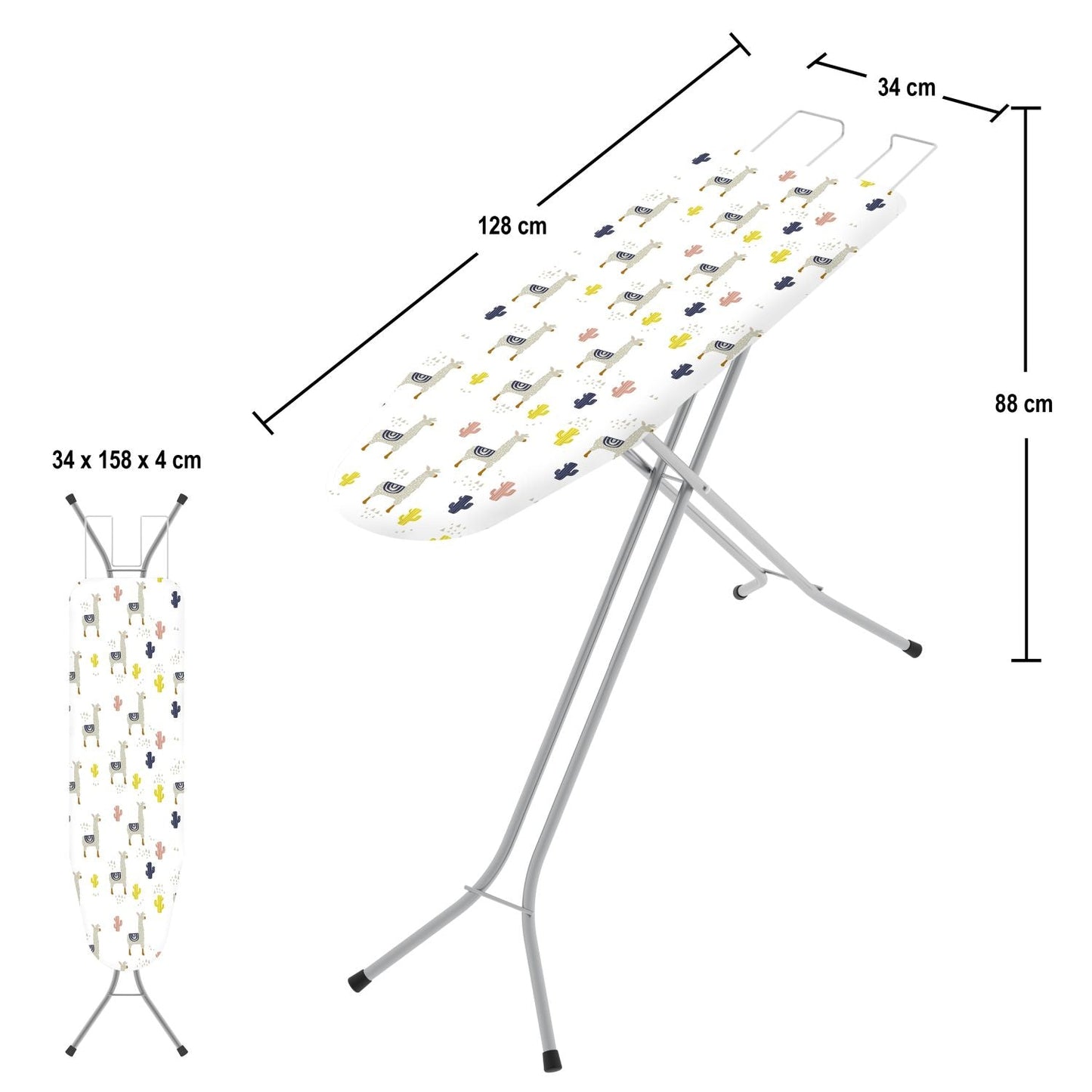 Asse da Stiro, 110x32cm, Tavola da Stiro, Asse da Stiro Salvaspazio, altezza regolabile in 4 posizioni fino a 88cm, Colombo EASY , 3