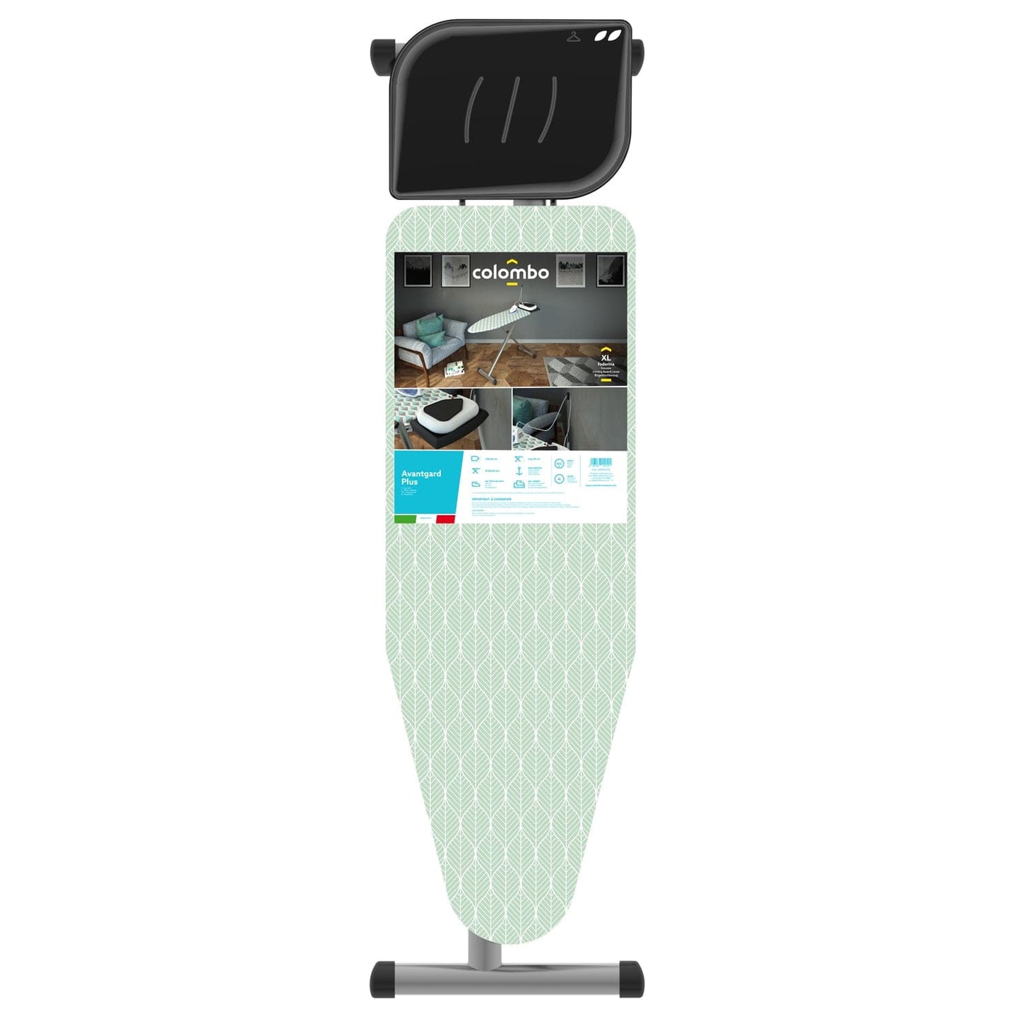 Asse da Stiro (130 x 44 cm), Supporto Ferro da Stiro Rinforzato, Ultraleggero e Robusto, Fatto in Italia
