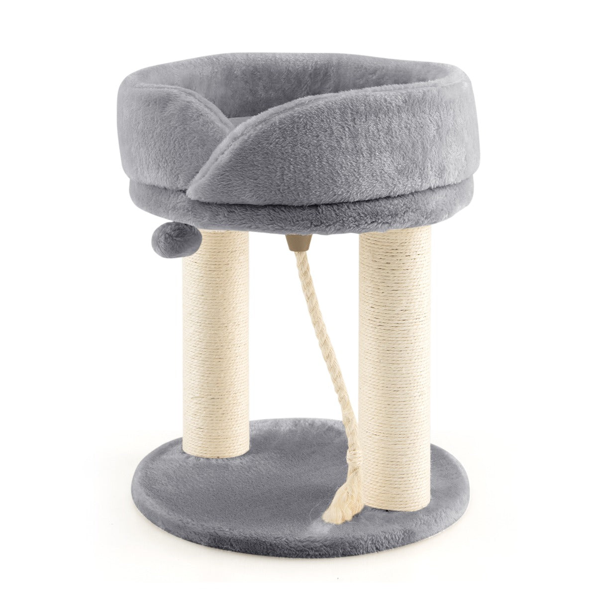 Albero per Gatti, Torre per Gatti, Tiragraffi per Gatti, Albero del Gatto base imbottita, 43 x 43 x 53 cm, Grigio, Costway, 2
