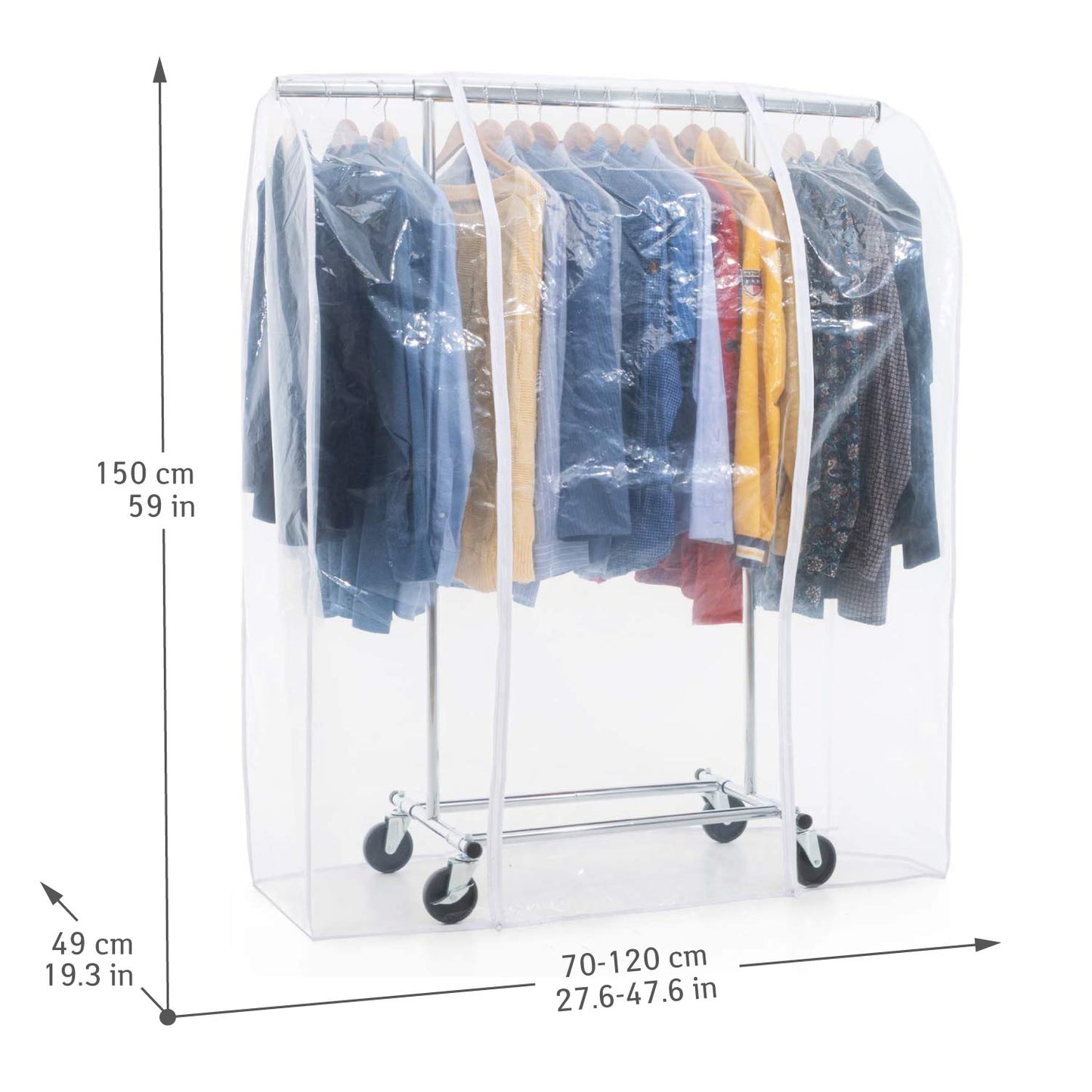 Armadio Tessuto, Rella Appendiabiti, Stand Appendiabiti con Copertura, Appendiabiti Robusto, Tatkraft Darren & Protector, 8