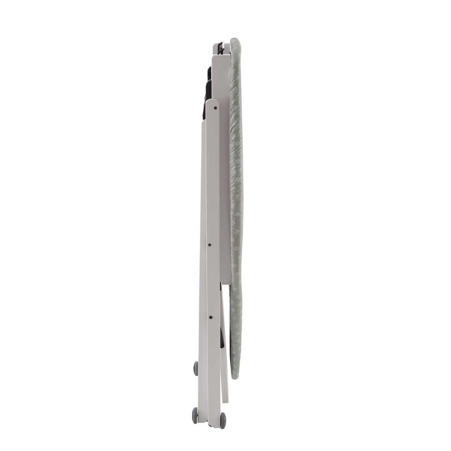 Asse da stiro STIROCOMODO, Altezza regolabile: 84-88-91-93 cm, ruote alla base, portaferro scorrevole - Colore bianco, 4