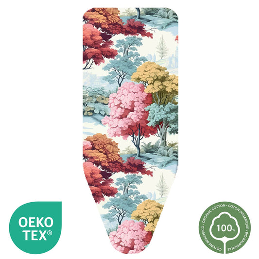 Copriasse da stiro, 140x55 cm, 2 strati, Cotone 100% e mollettone, Made in Italy, Sistema a clip, Colombo Autumn Vibes, 2