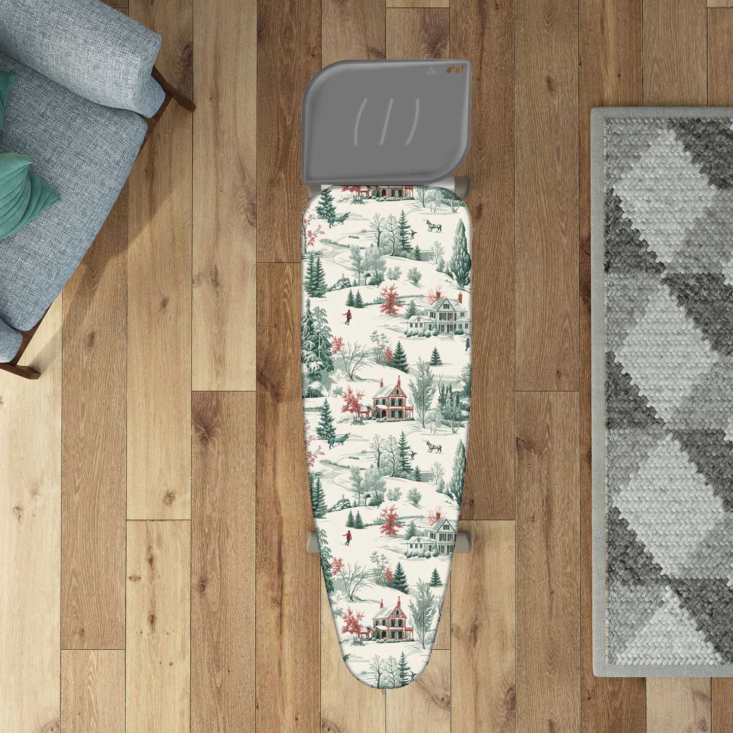 Copriasse da stiro, 140x55 cm, 2 strati, Cotone 100% e mollettone, Made in Italy, Sistema a clip, Colombo Winter Alps, 1