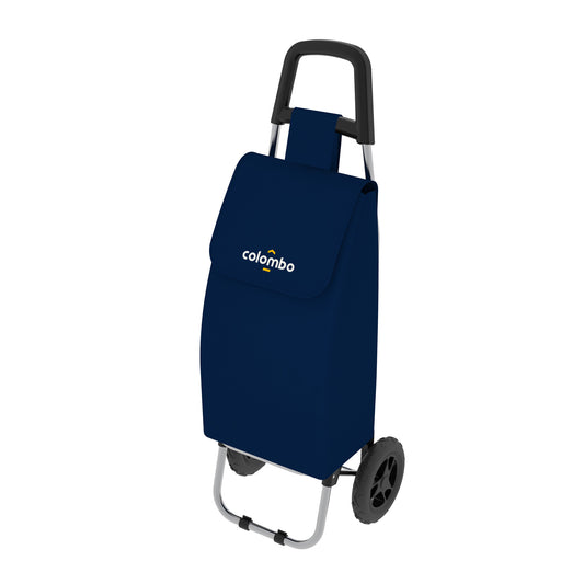 Carrello spesa, Capacità 40 L, Carrello Portaspesa, Borsa in poliestere impermeabile, Blu scuro, Colombo