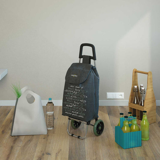 Carrello spesa, Capacità 40 L, Carrello Portaspesa, Borsa in poliestere impermeabile, Grigio, Colombo GREENWICH