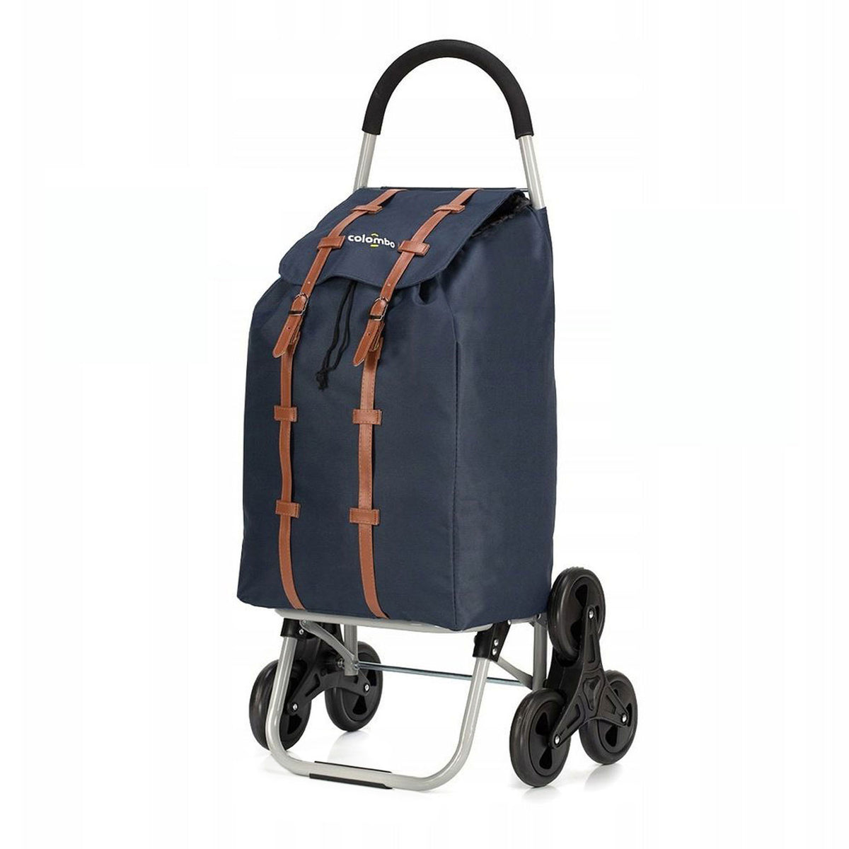 Carrello spesa, Capacità 50 L, Carrello Portaspesa, Borsa in poliestere impermeabile, Blu navy