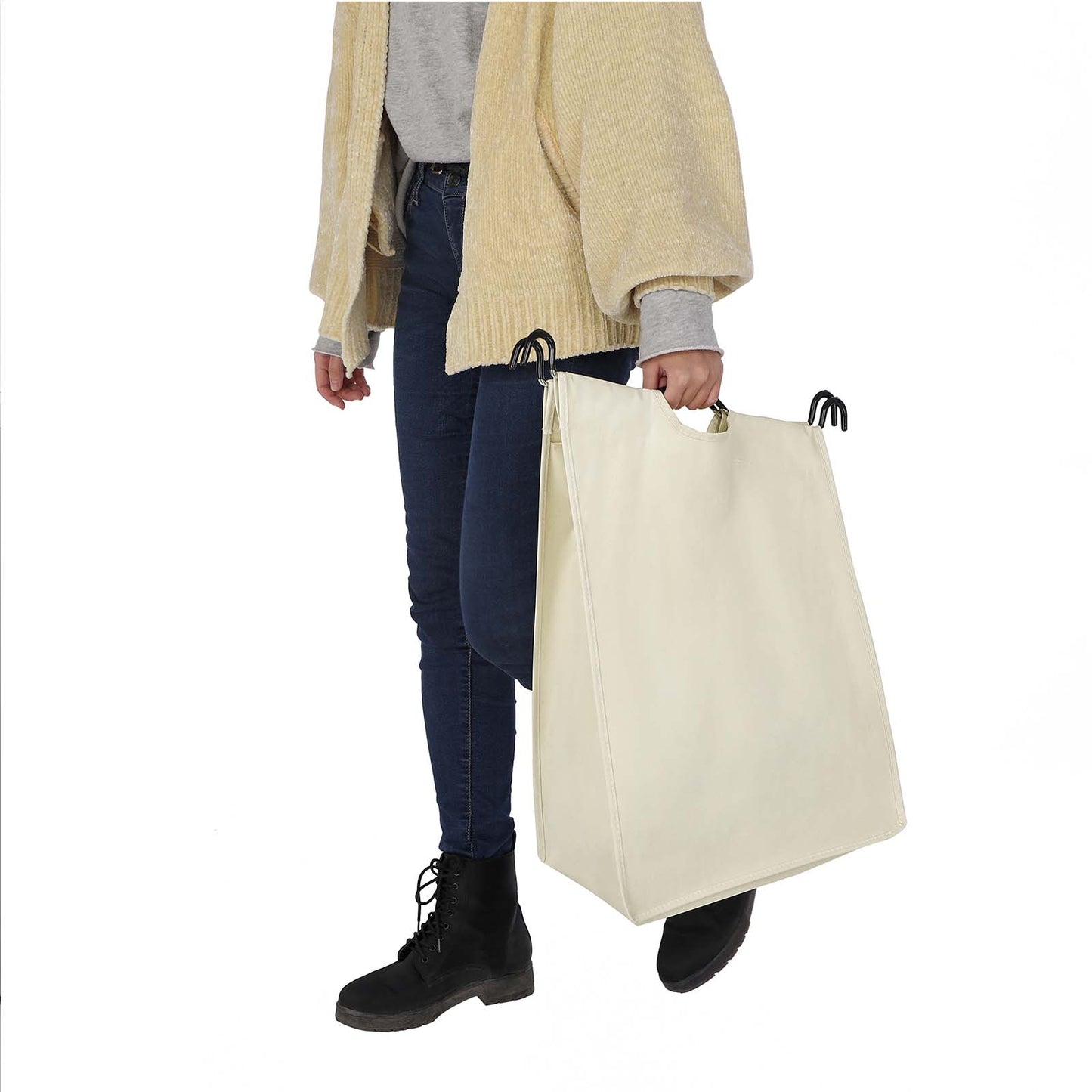 Cesto Portabiancheria, 4 x 35 L, Mobile Portabiancheria, con 4 Sacchi Rimovibili, Carrello per Lavanderia, Grigio, SONGMICS, 7