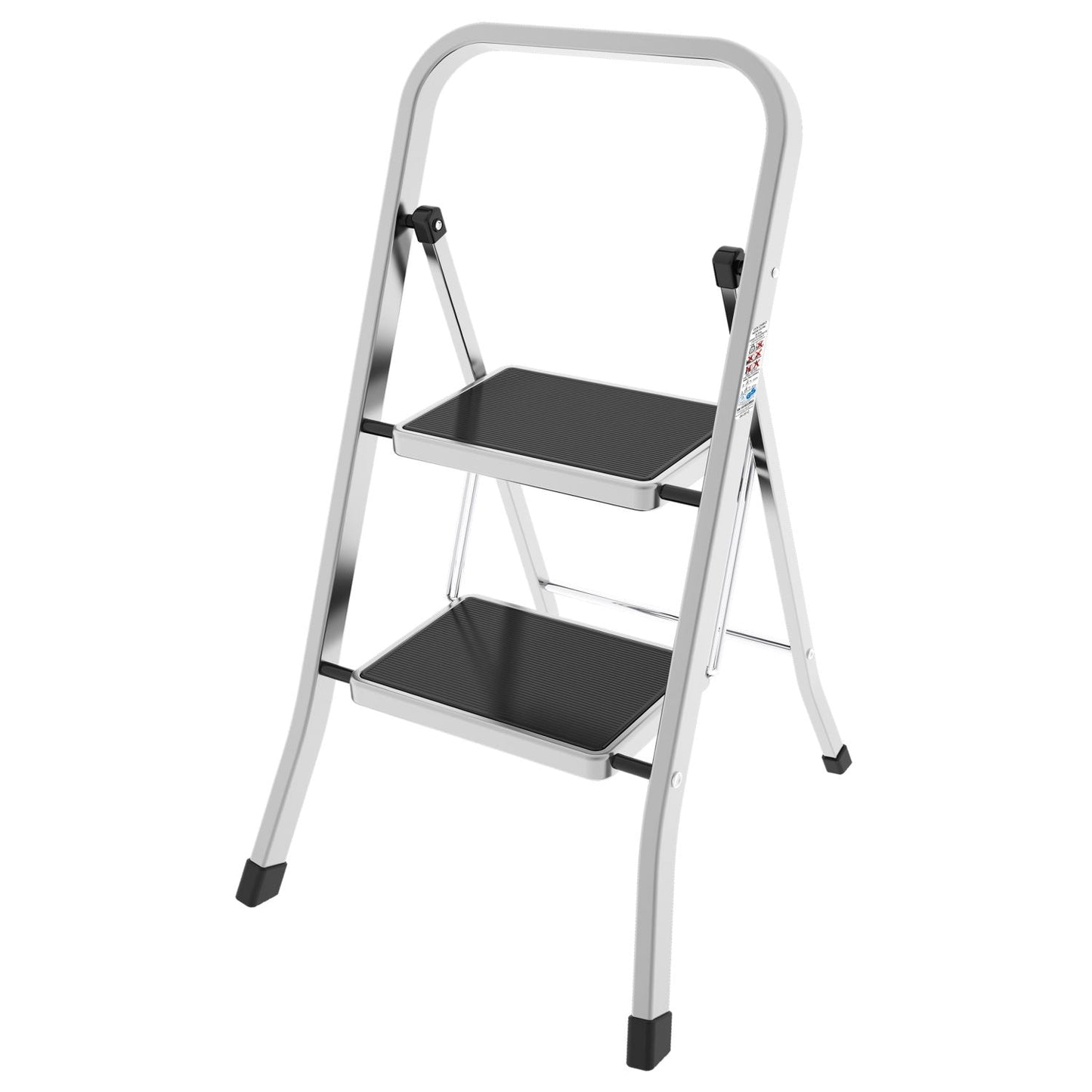 Scaletta 2 gradini, Scala a Pioli, Scaletta Pieghevole, dimensione gradino 30x21cm, Colombo FACTOTUM ALLUMINIO , 1