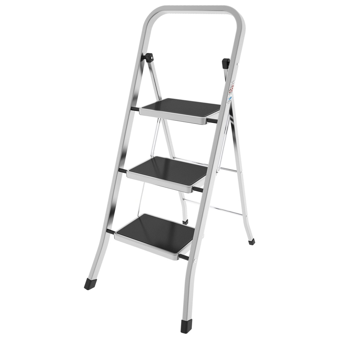 Scaletta 3 gradini, Scala a Pioli, Scaletta Pieghevole, dimensione gradino 30x21cm, Colombo FACTOTUM ALLUMINIO , 1
