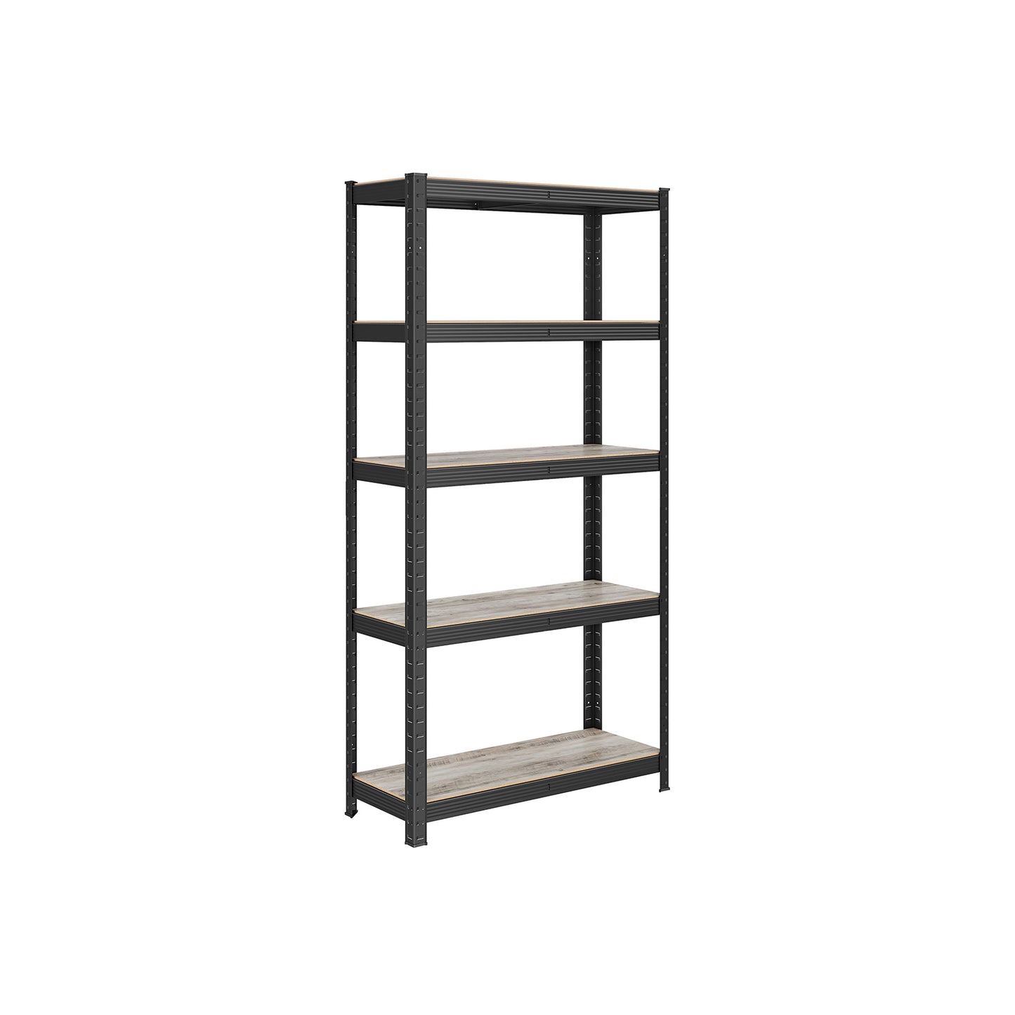 Scaffalature Metalliche, 5 Ripiani, Scaffali Magazzino, 30 x 75 x 150 cm, Portante 650 kg, Naturale del Legno e Nero, Songmics, 2