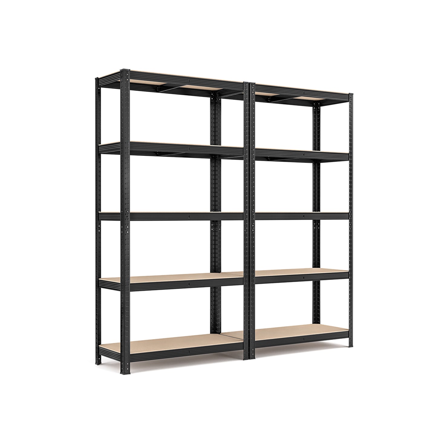 Scaffali, Set di 2, Scaffalature industriali, 5 Ripiani, 40 x 90 x 180 cm, Scaffale metallo, Portante 875 kg, Nero, Songmics, 2