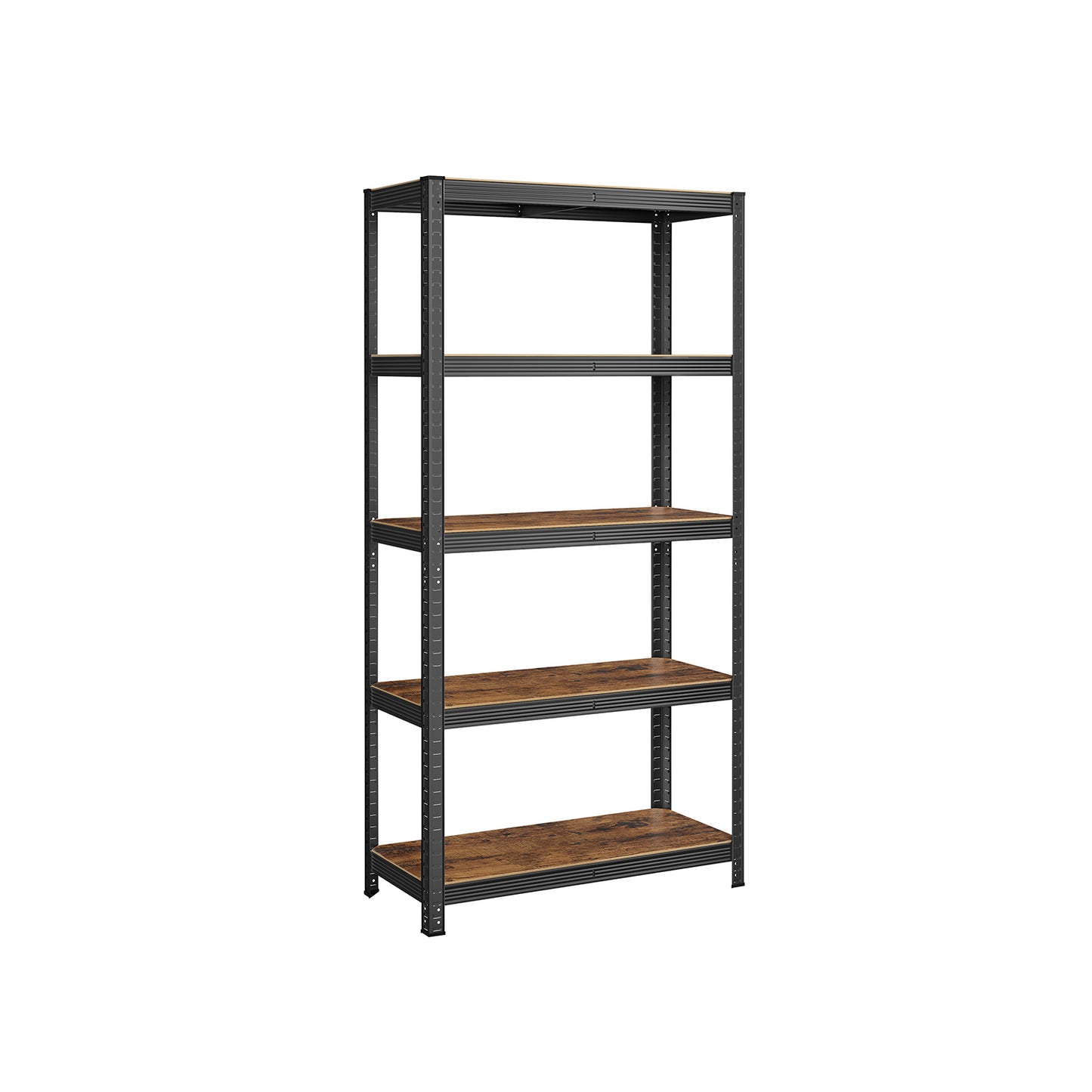 Scaffalatura, Scaffali, 40 x 80 x 160 cm, Max Carico di 520 kg Scaffalature Metalliche, Marrone Vintage e Nero, Songmics, 2