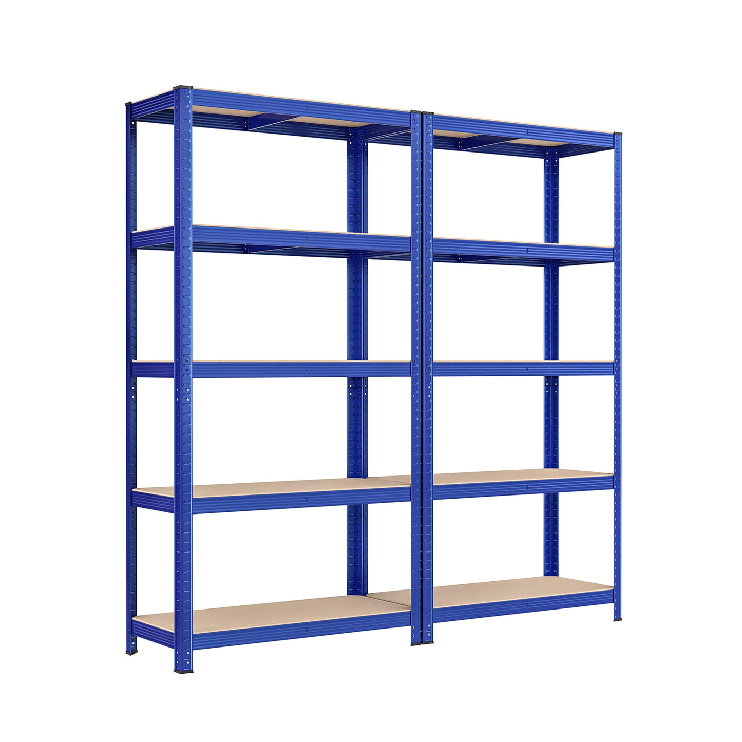 Scaffali, Set di 2, Scaffalature industriali, 5 Ripiani, 40 x 90 x 180 cm, Portante 875 kg, Scaffali magazzino, Blu, Songmics, 2