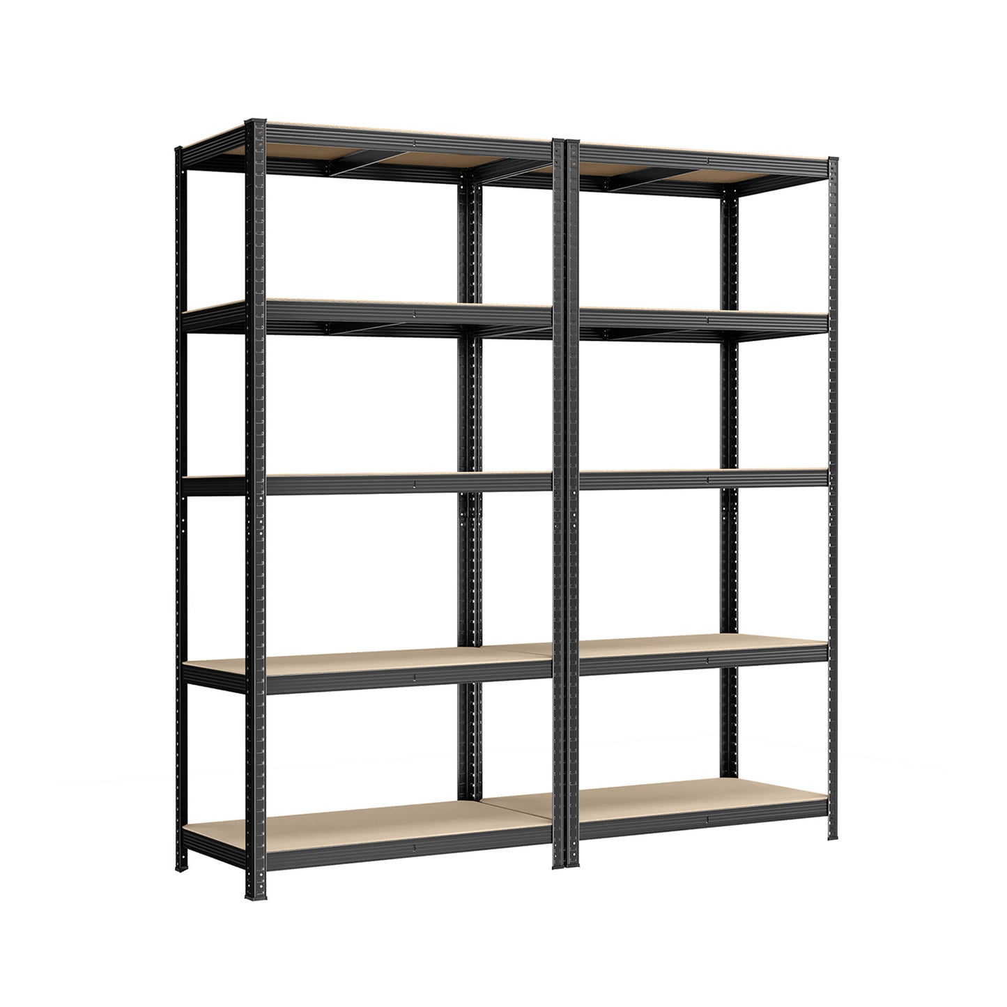 Scaffalatura, Set di 2, Scaffali, 5 Ripiani, Scaffale metallo, Scaffalature industriali, Portante 600 kg, 50 x 100 x 200 cm, Nero, Songmics, 2