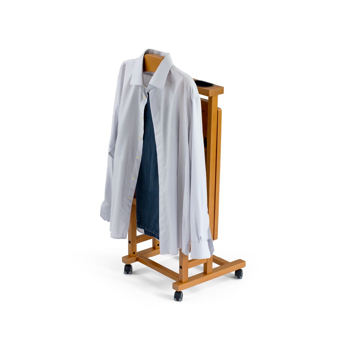 Servomuto Indossatore, Appendiabiti da terra, supporto per pantaloni, vassoio pieghevole, ciliegia,ARIT ALVARO, 2
