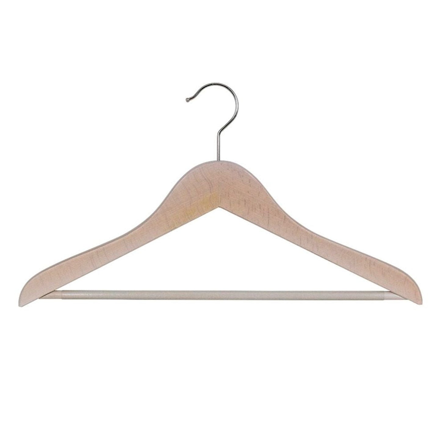 Grucce per abiti, 10 pezzi, appendini, Appendiabiti in legno, Ampio 41cm, Grucce salvaspazio, Faggio lavato bianco, MAWA Classic RFS, 5