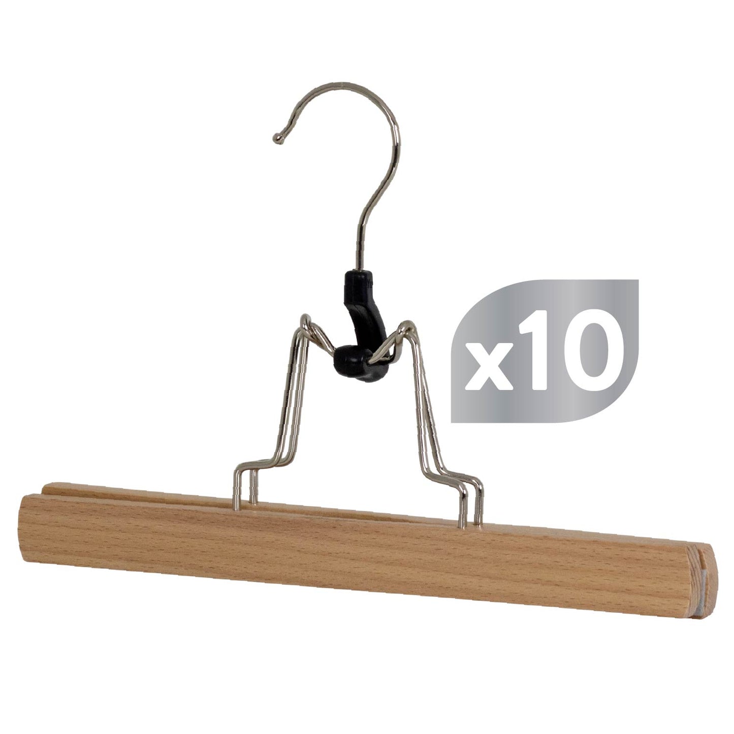 Grucce per abiti, Appendini, 10 pezzi, Morsetto in legno, Ampio 25cm, Grucce salvaspazio, MAWA Panta, 2