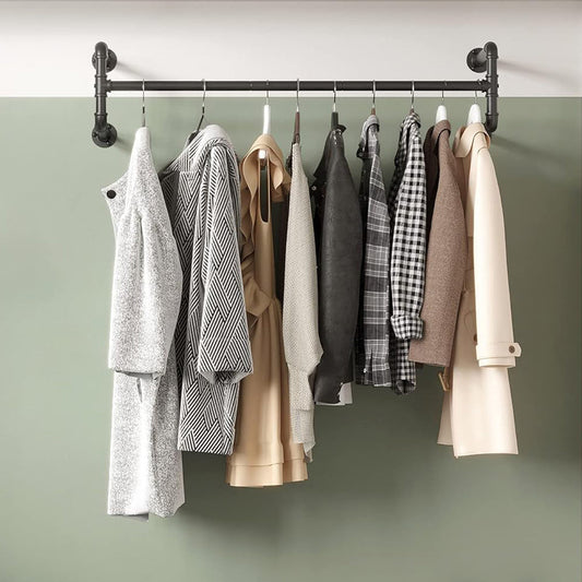 Attaccapanni da Parete, Set di 2, Appendiabiti a Muro, Salvaspazio, Portata di 60 kg, Stile Industriale, Nero, , Songmics, 2