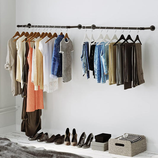 Attaccapanni da Parete, Set di 2, Appendiabiti a Muro, Salvaspazio, Portata di 50 kg, Stile Industriale, Nero, , Songmics, 2