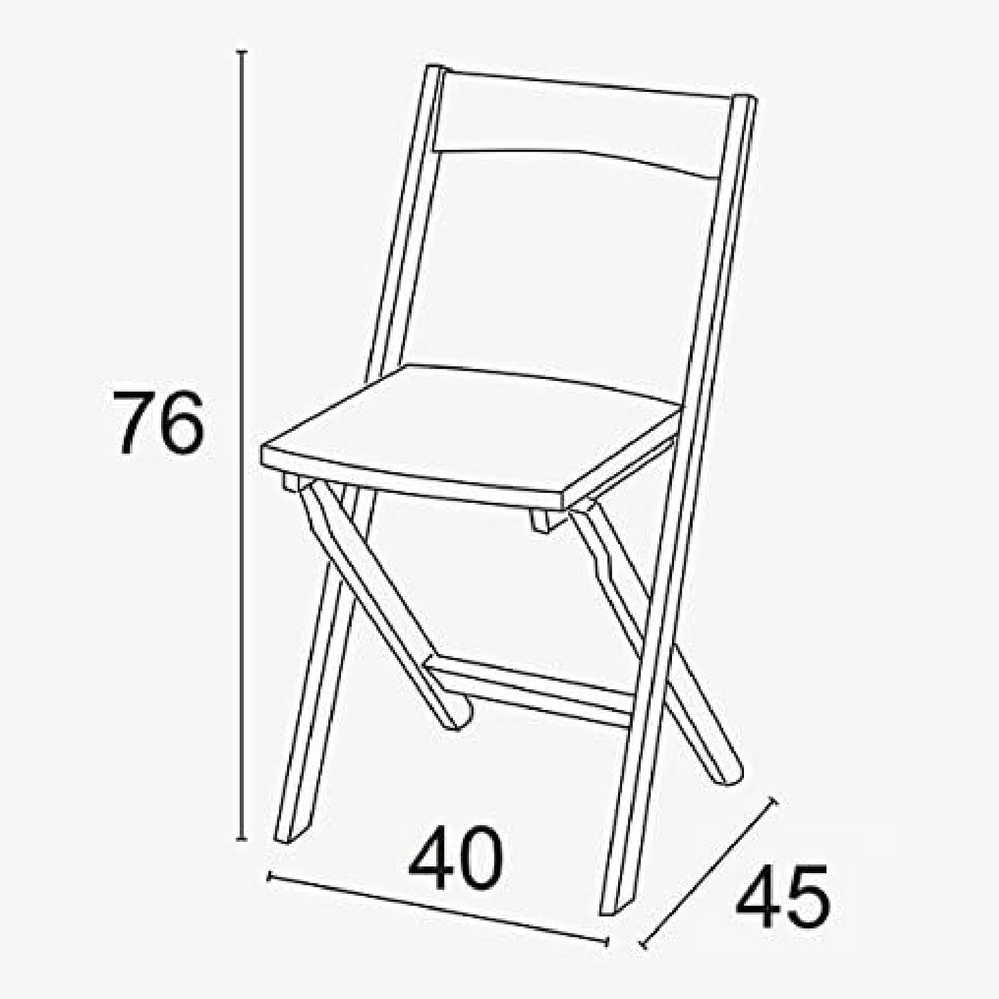 Sedie pieghevoli legno DIANA, set di 2, Sedie pieghevoli salvaspazio, Sedie pieghevoli, Sedie per cucina, ciliegia, ARIT, 4