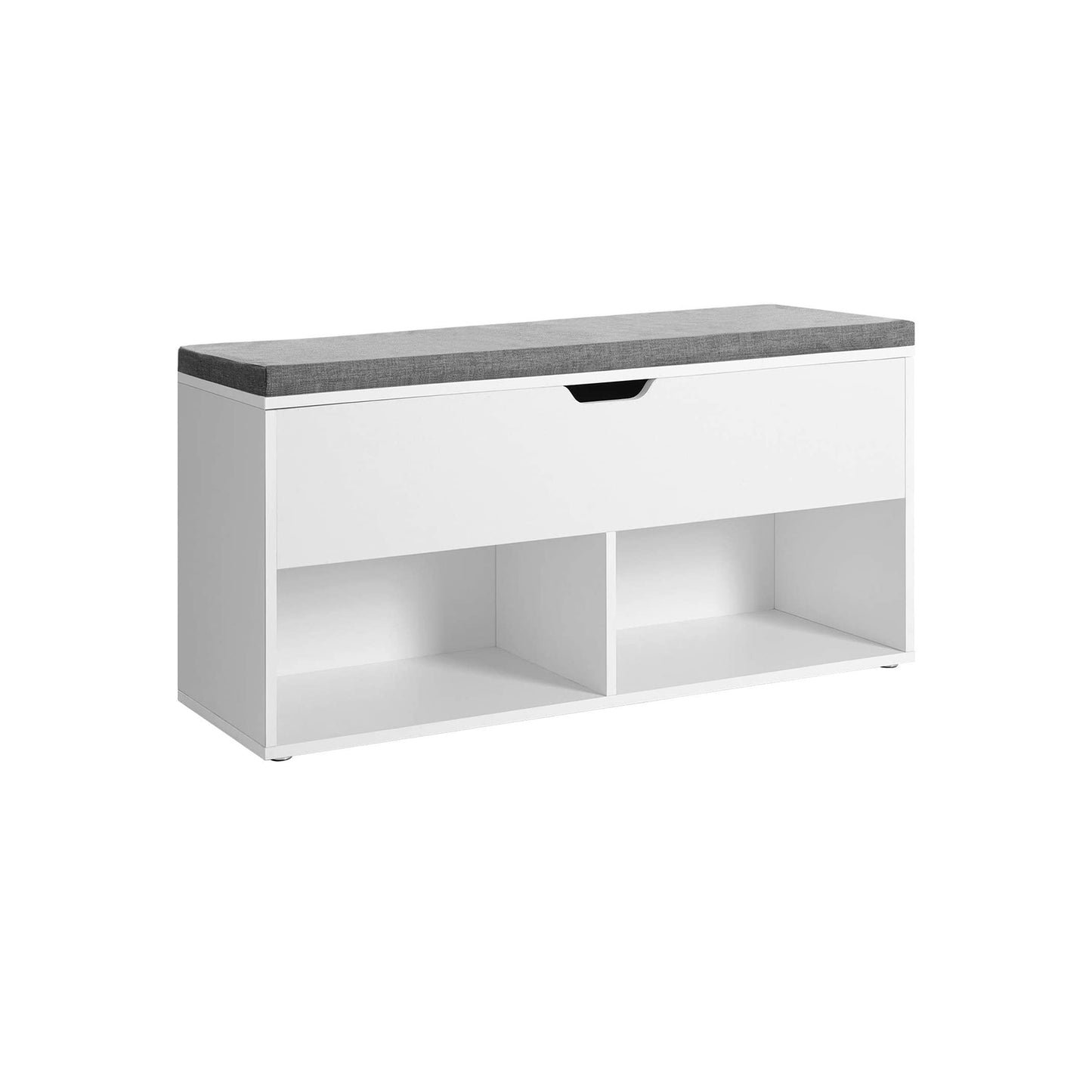 Panca Scarpiera, Scarpiera con Seduta, Scarpiera Ingresso, 2 Scomparti Aperti e 1 Chiuso, Bianco, VASAGLE, 2