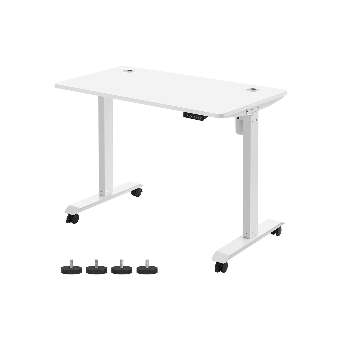 Scrivania Elettrica, Scrivania Regolabile in Altezza, Scrivania PC, 60x120cm, 3 Altezze, Bianco, Songmics, 1