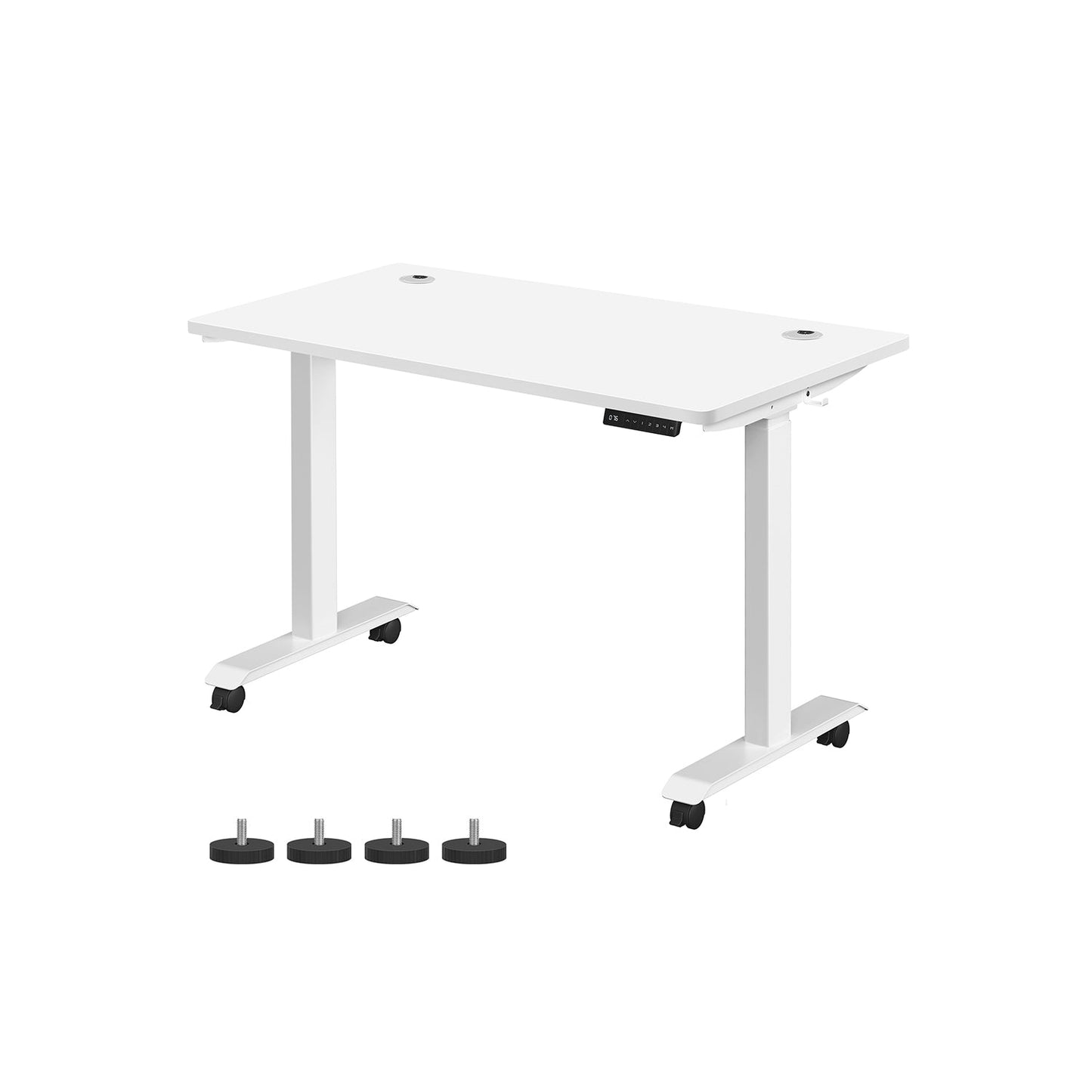 Scrivania Elettrica, Scrivania Regolabile in Altezza, Scrivania PC, 60x120cm, 4 Altezze, Bianco, Songmics, 1