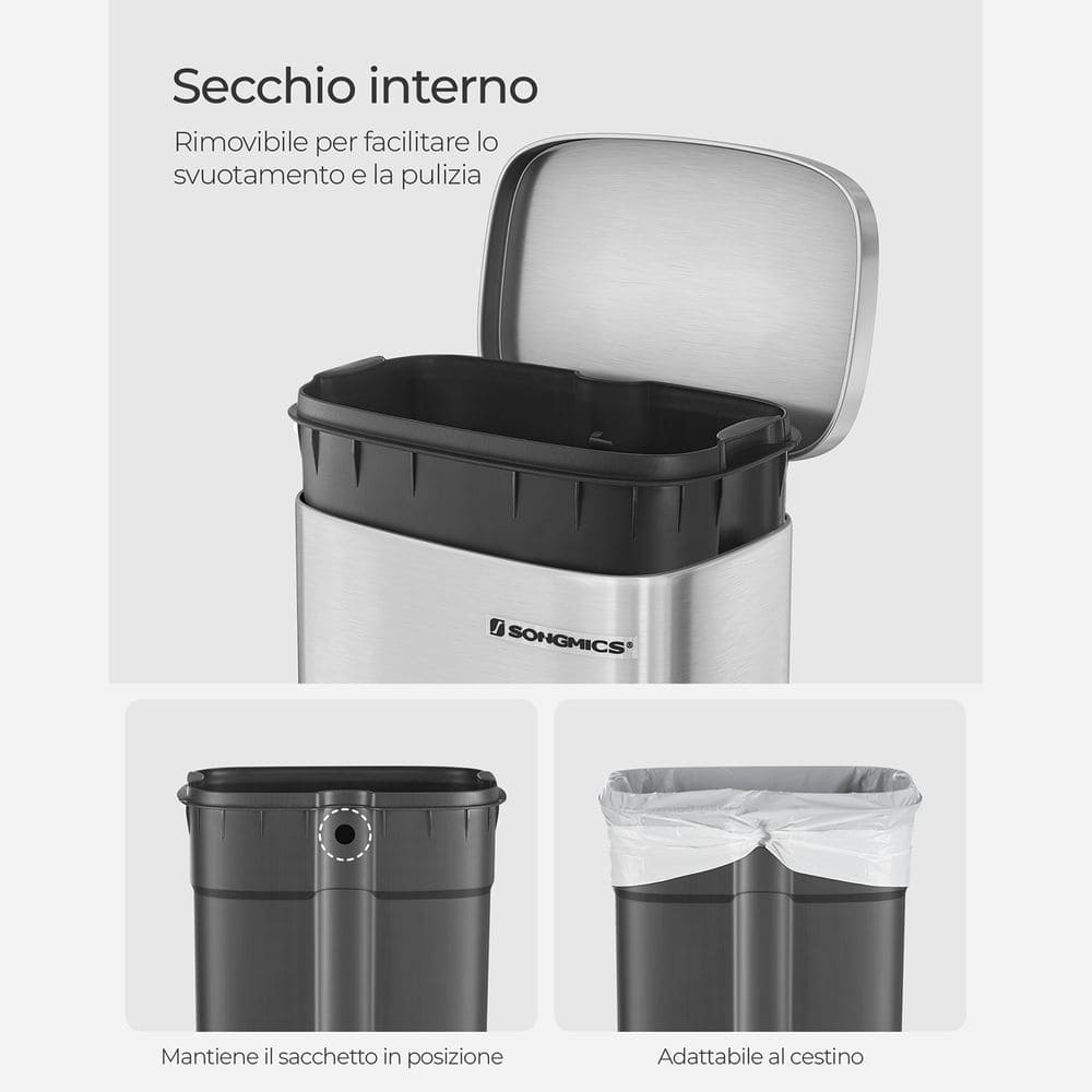 Pattumiera con secchio interno