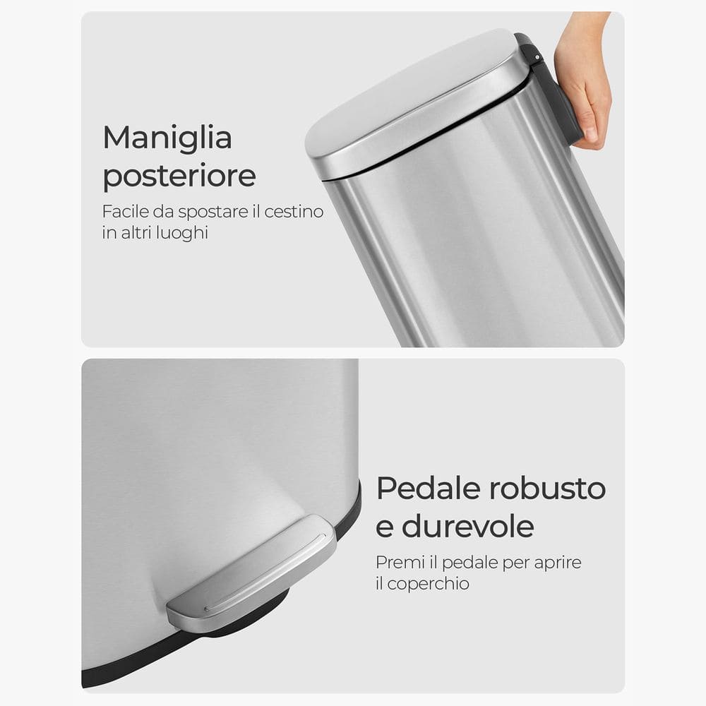Pattumiera, con maniglia posteriore, SONGMICS