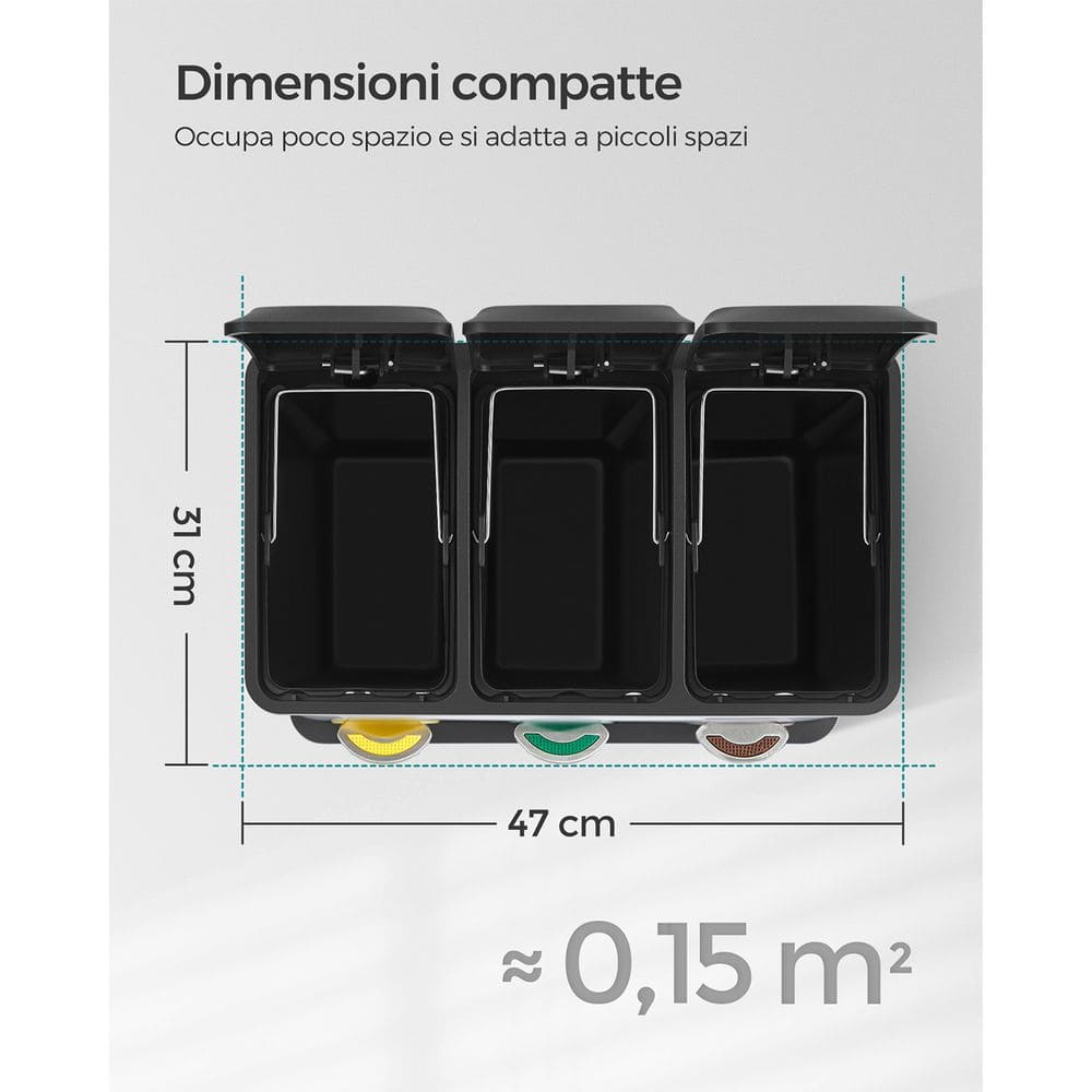 SONGMICS - Pattumiera compatta