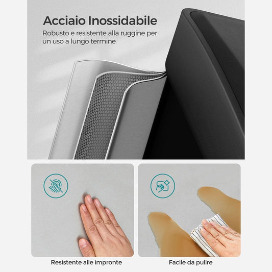 Pattumiera, in Acciaio INOX, Songmics