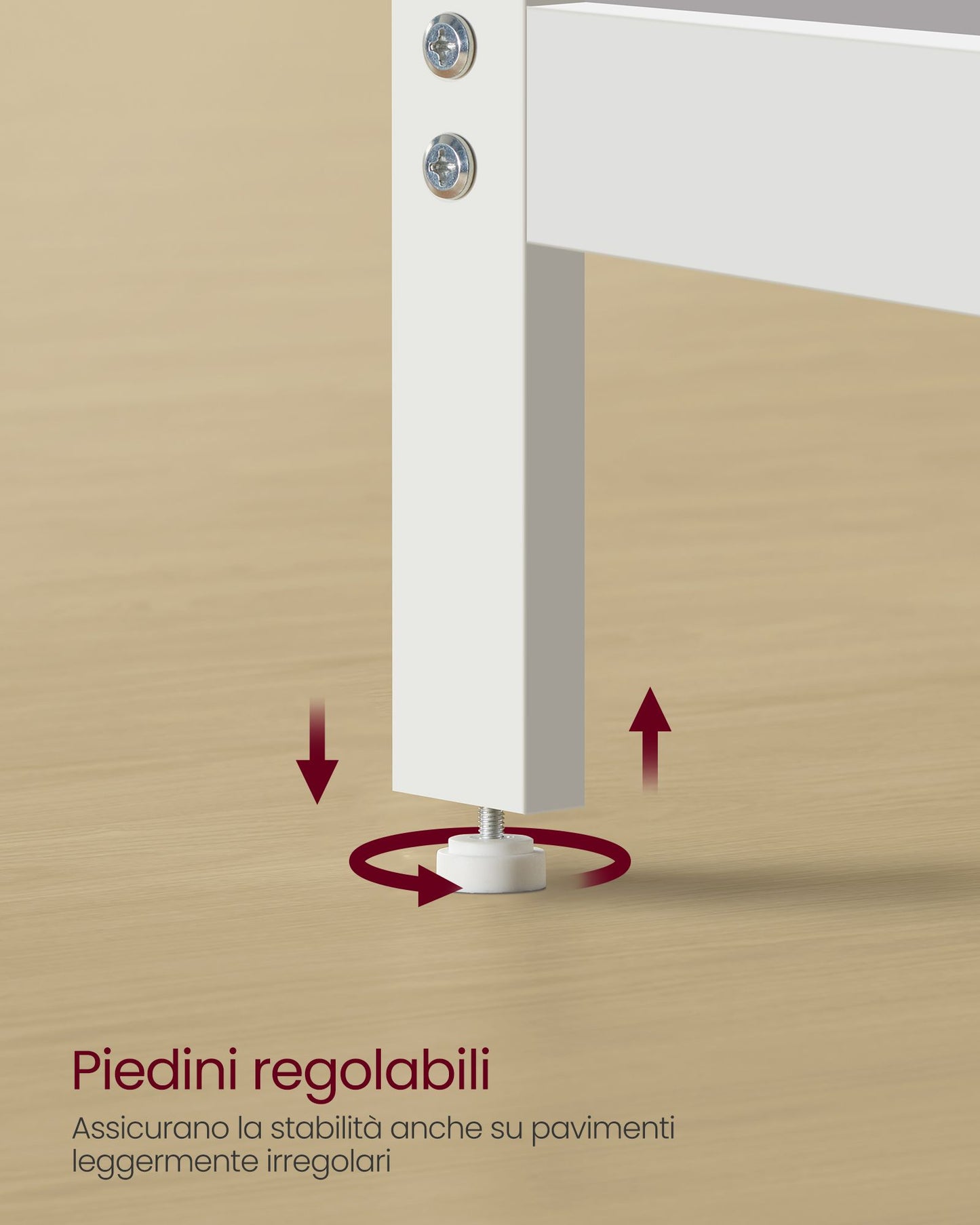 Scrivania con libreria, Scrivania Ufficio, Scrivania PC, con 2 Ripiani, Tavolo da Lavoro, Bianco, Vasagle, 1