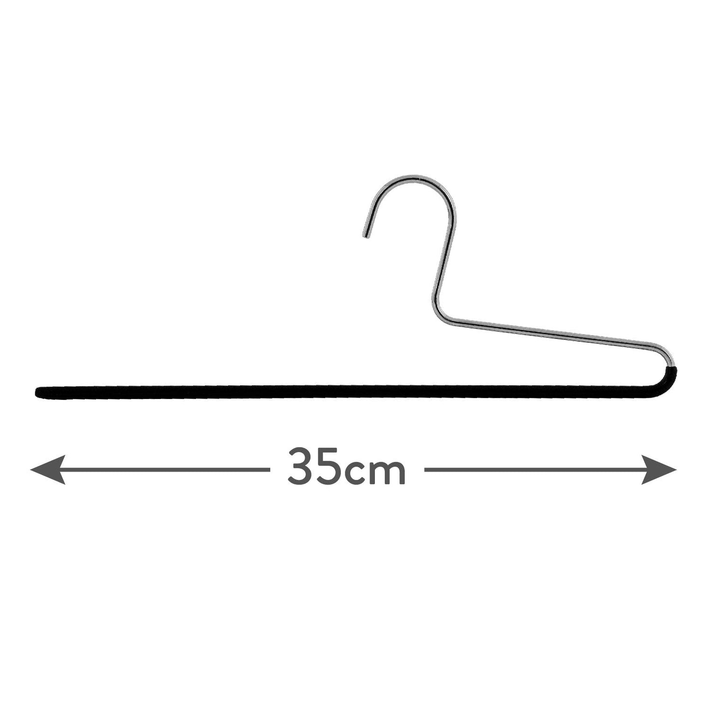 Grucce per abiti, 10 Pezzi, Appendini, Grucce salvaspazio, con Rivestimento Antiscivolo, Ampio 35 cm, MAWA KH C - Nero, 3