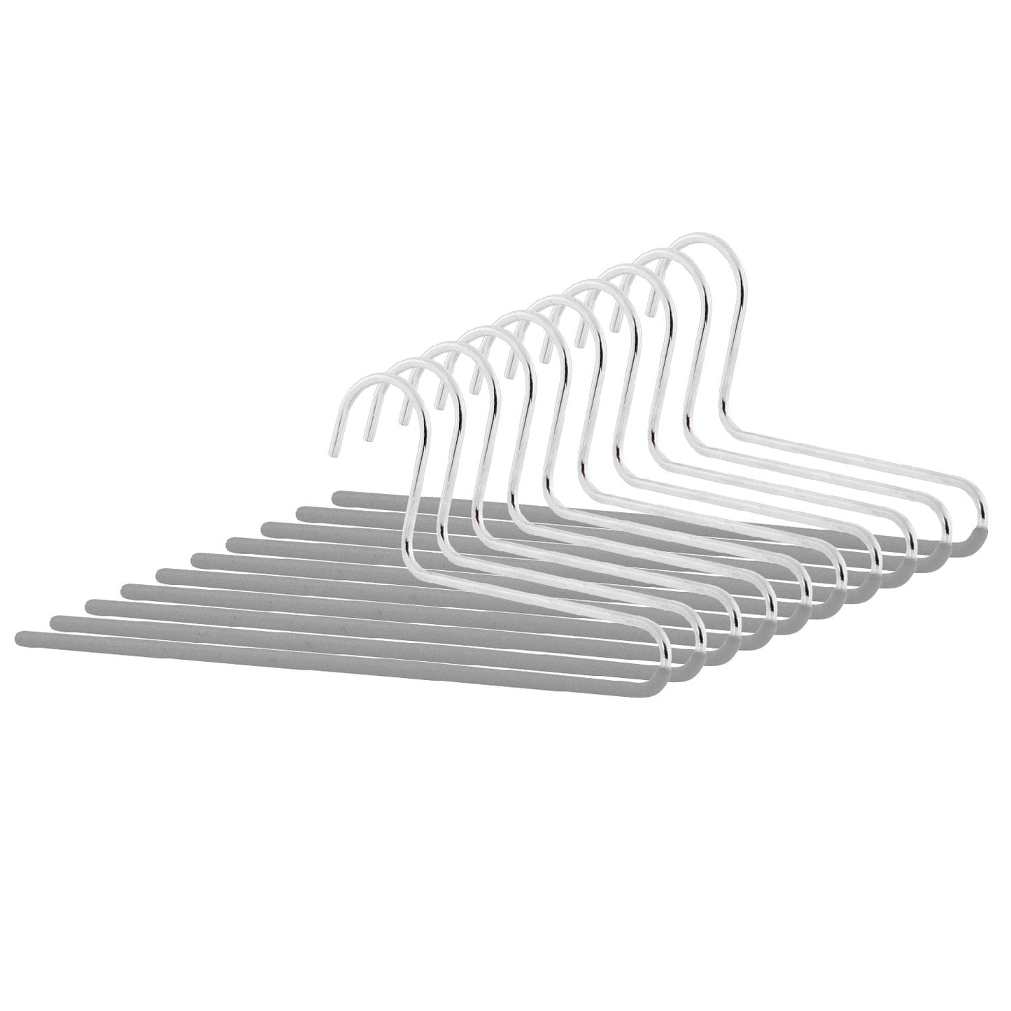 Grucce per abiti, 10 Pezzi, Appendini, Grucce salvaspazio, con Rivestimento Antiscivolo, Ampio 35 cm, MAWA KH C - Argento, 1