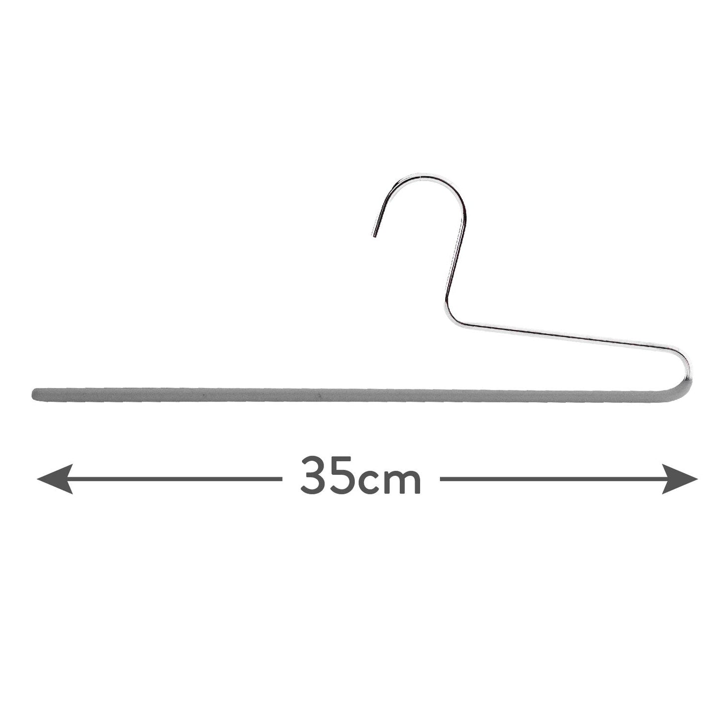 Grucce per abiti, 10 Pezzi, Appendini, Grucce salvaspazio, con Rivestimento Antiscivolo, Ampio 35 cm, MAWA KH C - Argento, 3